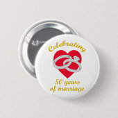 Jahrestag der fünfzigsten Hochzeit Button (Vorne & Hinten)