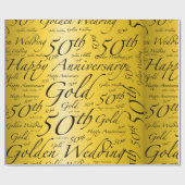Jahrestag der Goldhochzeits-50. Geschenkpapier (Flach)