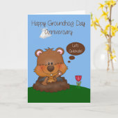Jahrestag der Hochzeit am Tag des Groundhog Karte (Gelbe Blume)