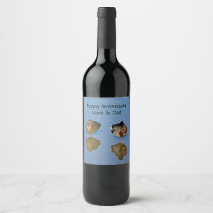 Jahrestag der Hochzeit Herr und Frau Mallard Duck Weinetikett