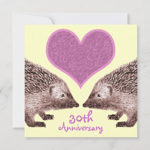 Jahrestag der Hochzeit - Treue Igel in der Liebe Einladung
