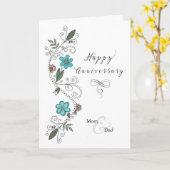 Jahrestag der Mama und Vater Blume Swirl Karte (Gelbe Blume)