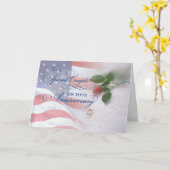 Jahrestag der militärischen Hochzeit Karte (Gelbe Blume)