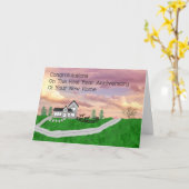 Jahrestag der neuen Zuhause-Karte Karte (Gelbe Blume)