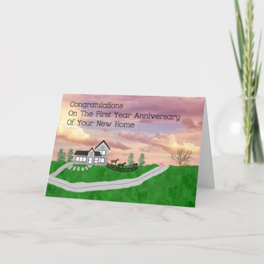 Jahrestag der neuen Zuhause-Karte Karte (Vorderseite)