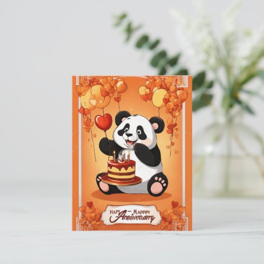 Jahrestag der Panda-Selbstkontrolle Einladung (Stehend Vorderseite)