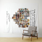 Jahrestag der Pixelherz-Collage-Familie Wandteppich (Beispiel (Horizontal))