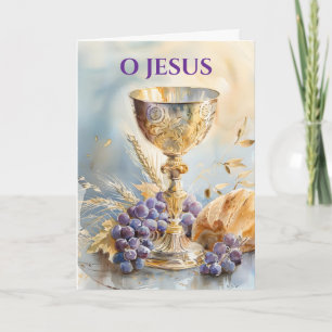 Jahrestag der Priesterweihe Kelch Hostie Karte