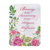 Jahrestag der religiösen Tätigkeit Pink Roses Magnet (Vertikal)