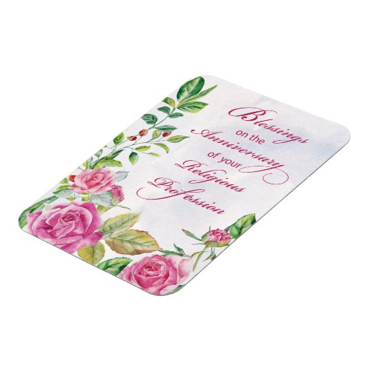 Jahrestag der religiösen Tätigkeit Pink Roses Magnet (Linke Seite)