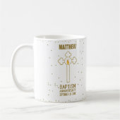 Jahrestag der Taufe Gold Cross Personalisiert Kaffeetasse (Links)