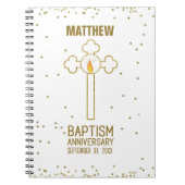 Jahrestag der Taufe Gold Cross Personalisiert Notizblock (Vorderseite)
