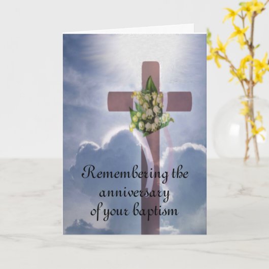 Jahrestag der Taufe Karte (Gelbe Blume)