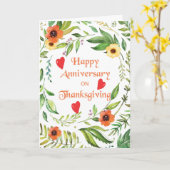 Jahrestag des Erntedanks Kranz Karte (Gelbe Blume)