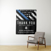 Jahrestag des Polizeiruhestands Thin Blue Line Wandteppich (Beispiel)