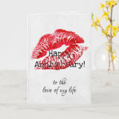 Jahrestag des Roten Lippenstift Karte (Gelbe Blume)