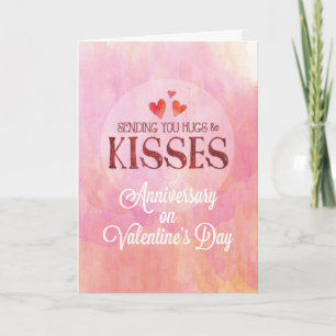 Jahrestag des Valentinischen Sendens von Hugs und Karte