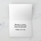 Jahrestag des Verlusts des Boyfriend Butterfly Karte (Innenseite)