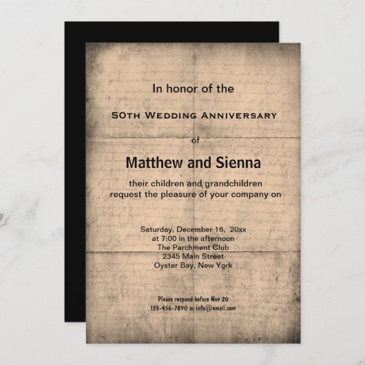 Jahrestag Einladung (Vorne/Hinten)