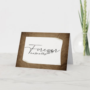 Jahrestag Forever auf gewelltem Papier Karte