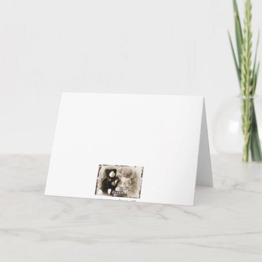 Jahrestag-Hochzeit - Bär und Plüsch Karte (Rückseite)