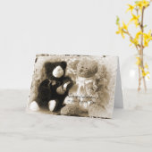 Jahrestag-Hochzeit - Bär und Plüsch Karte (Gelbe Blume)