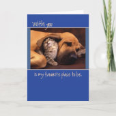 Jahrestag, Hund und Kätzchen Karte (Vorderseite)