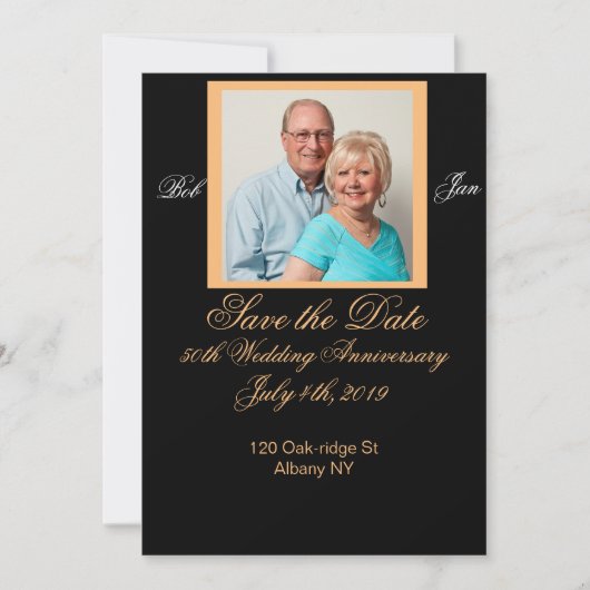 Jahrestag-Karte zum Vormerken Save The Date (Vorderseite)