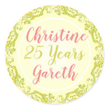 Jahrestag mit Namen und Anzahl der Jahre.