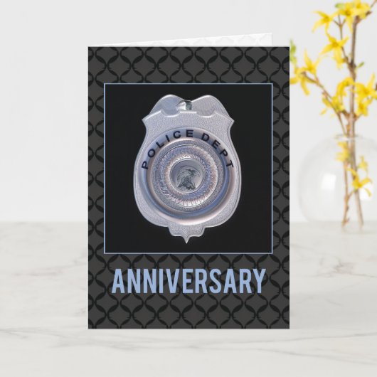 Jahrestag mit Polizeidirektion, Abzeichen Karte (Gelbe Blume)