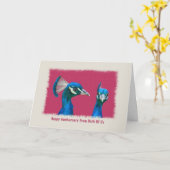 Jahrestag, Paar der Pfau-Karte Karte (Gelbe Blume)