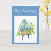 Jahrestag, Papageien, tropischer Vogel Karte (Gelbe Blume)