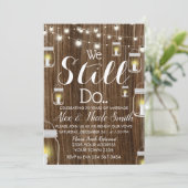 Jahrestag rustikale Stringlights Kerzen-Lampen Einladung (Stehend Vorderseite)