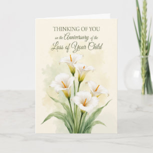 Jahrestag Verlust Kind Weiße Calla-Lilien Karte