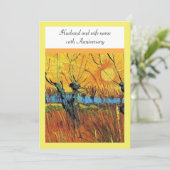 Jahrestag. Willows bei Sunset von van Gogh. Einladung (Stehend Vorderseite)