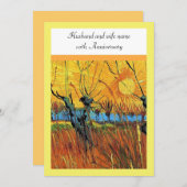 Jahrestag. Willows bei Sunset von van Gogh. Einladung (Vorne/Hinten)