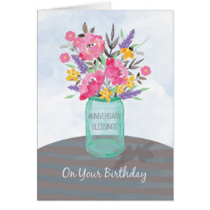 Jahrestag zum Geburtstag Segnungen Krug Vase