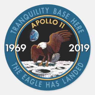Jahrestags-Auftrag-Flecken-Insignien Apollo 11 50. Runder Aufkleber