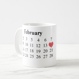 Jahrestags-Geschenk - Kalender u. gravierte Ringe Kaffeetasse