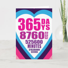 Jahrestags-Karte - 365 Tage - 1 Liebe Karte