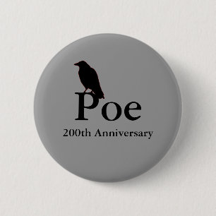 Jahrestags-Knopf Poe 200. Button