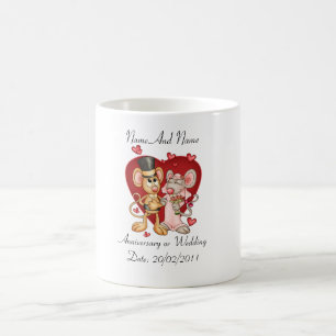 Jahrestags-oder Hochzeits-Tasse kundengerecht Kaffeetasse