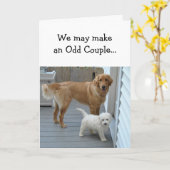 Jahrestags-Partner-Schatz mit niedlichem Hunde Karte (Gelbe Blume)