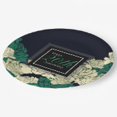 Jahrestags-Rosendruck des Smaragdgrüns 20. Pappteller (Schrägansicht)