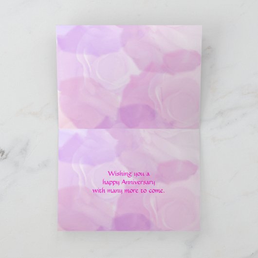 Jahrestags-Rosenkarte Karte (Innenseite)