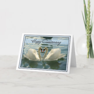 Jahrestags-Schwäne Karte