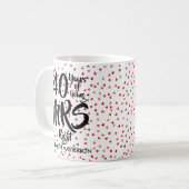 Jahrestags-silberner HerzenConfetti Frau-Right 40. Kaffeetasse (Vorderseite Links)