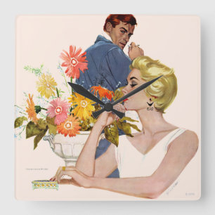 Jahrestags-Streit 2 Quadratische Wanduhr