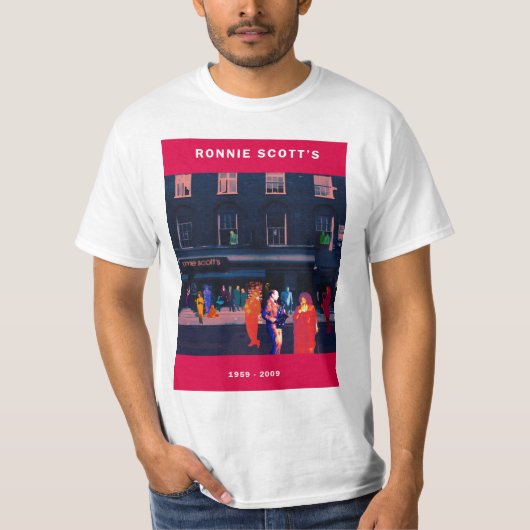Jahrestags-T - Shirt Ronnie Scotts 50. (Vorderseite)