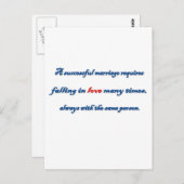 Jahrestags-Zitat - ein erfolgreiches Heirat Postkarte (Vorne/Hinten)